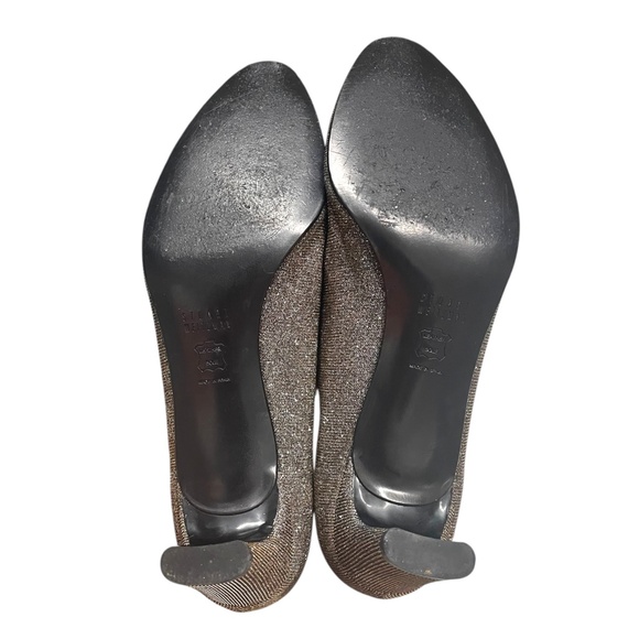 Stuart Weitzman Gold Glitter Metallic Round Toe Pumps Size 9.5M Party WeddingEUC - Picture 6 of 13